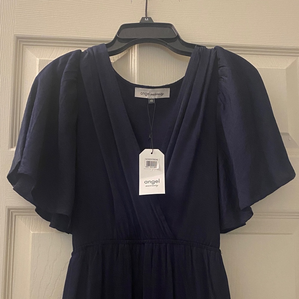 Angel Maternity Chic Navy Maxi Dress